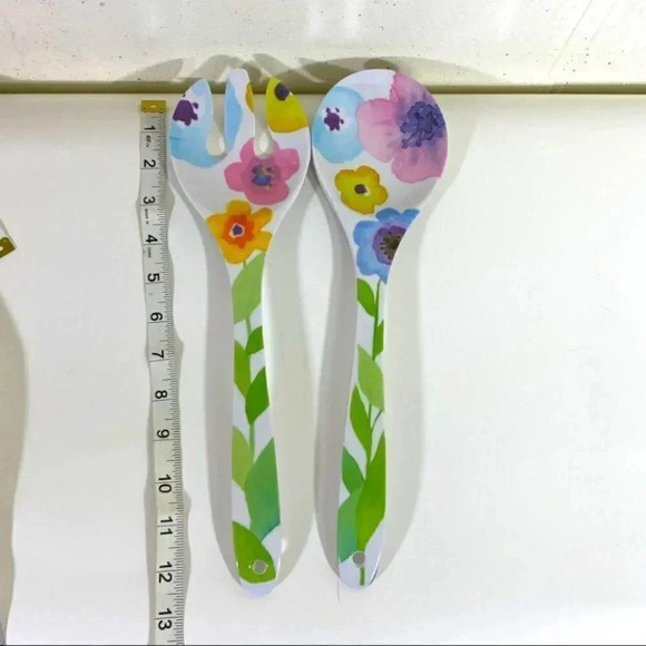 Colorful‎ Floral salad servers - Picture 2 of 4